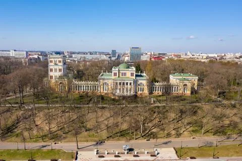 Gomel Palace and Park Ensemble from a height. View of the Rumyantsev and Pask Stock Photos
