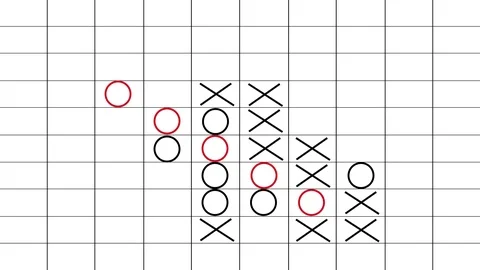 Gomoku. A five-in-a-row game in action. Game from start to finish. Stock Footage 122294607