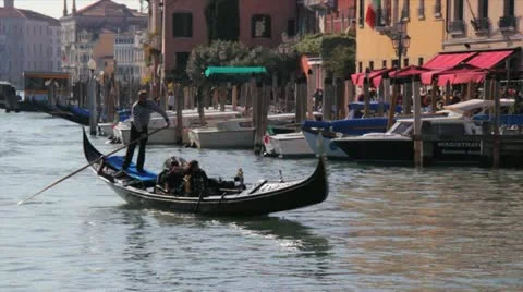 Gondola on Canals Stock Footage 20496146