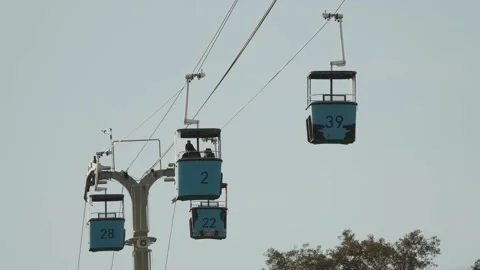 Gondola front perspective going back and forth Stock Footage 151487804
