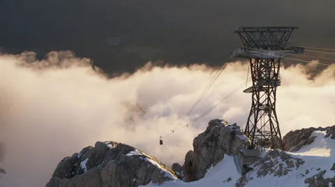 Gondola moving into clouds Stock Footage 58648423