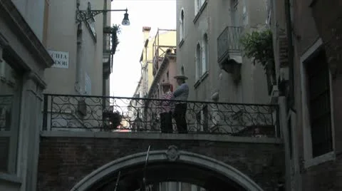 Gondola Operators on a Bridge Video stock 10568543