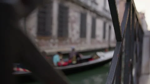 Gondola through a bridge view Stock Footage 270156311