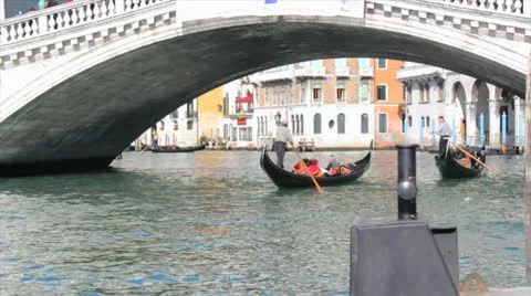 Gondola Under Bridge Stock Footage 20495911