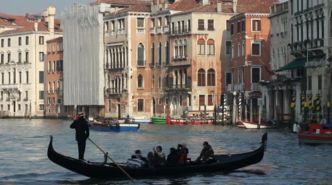Gondola in Venice Stock Footage