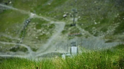 Gondolas blurred in background - Shot on RED at 5K Stock Footage 79327101