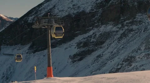 Gondolas on a cable car in a ski area Video stock 57894036