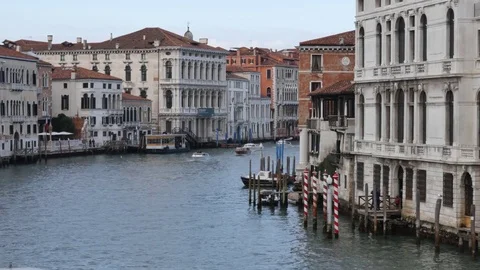 Gondolas on canal in Venice. 스톡 동영상 74659246