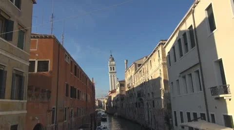 Gondolas on the canals inVenice 스톡 동영상 12346696