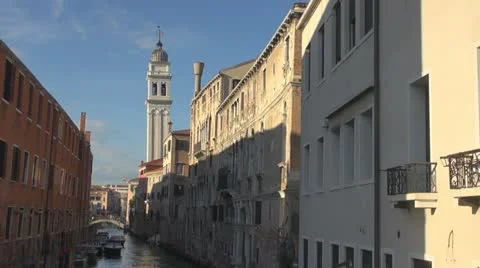 Gondolas on the canals inVenice Video stock 12346884