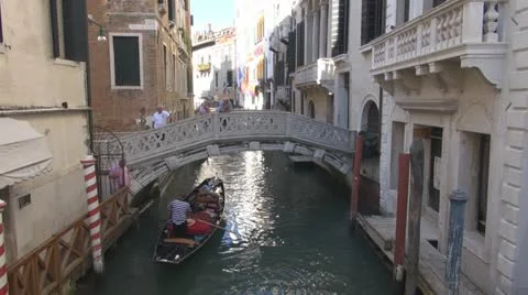 Gondolas on the canals inVenice Video stock 12347227