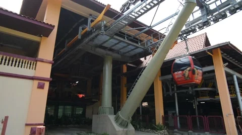 Gondolas Entering And Exiting Station Stock Footage 47583005