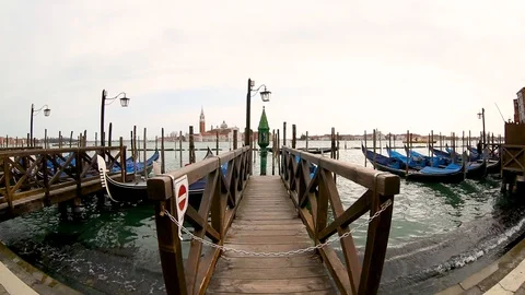 Gondolas in Italy Stock Footage 94321190