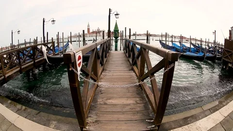 Gondolas in Italy Stock Footage 94321203