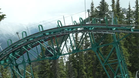Gondolas Moving Near Cable Support Tower Sulphur Mountain Gondola Stock Footage 329083280