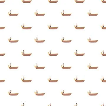 Gondolas rowing boatman seamless pattern background Stock Illustration