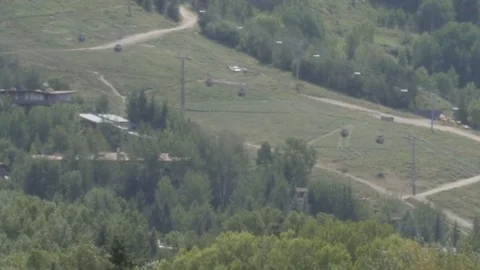 Gondolas on Ski Slopes in Aspen Stock Footage 85289358