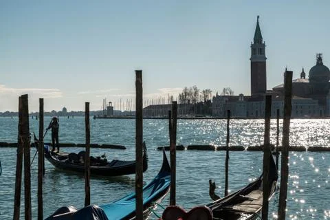 Gondolas, St. Mark's Square, Venice, Italy 写真素材