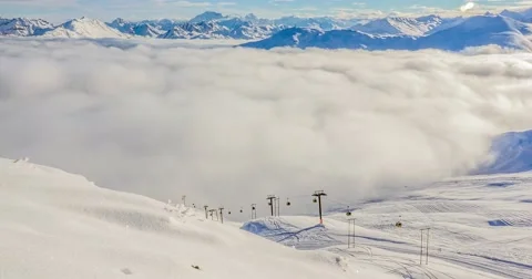 Gondolas Timelapse Alps 4k Stock Footage 44794367