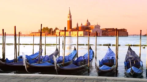 Gondolas in Venezia Stock Footage 41955642