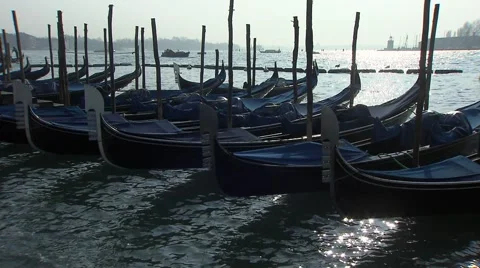 Gondolas, Venice (2).mp4 Video stock 61343367