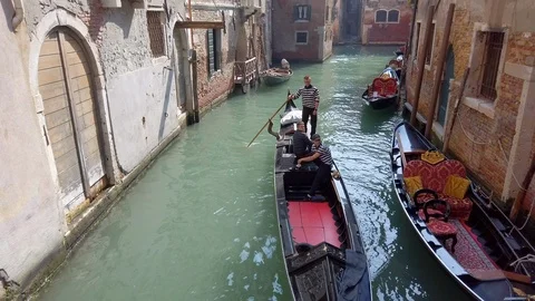 Gondolas of Venice. 4K Stock Footage 106748309