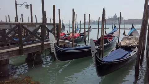 Gondolas, Venice.  4K Stock Footage 106750081