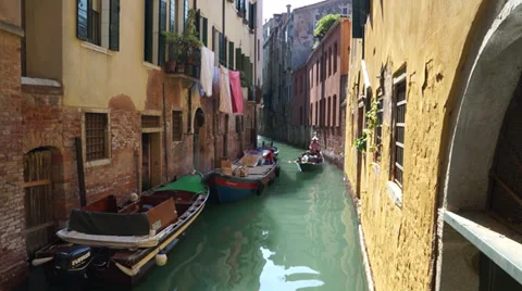 Gondolas of Venice (6 of 16) Stock Footage 32198282