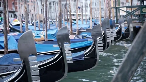 Gondolas in Venice. Close up Stock-Footage 238738569