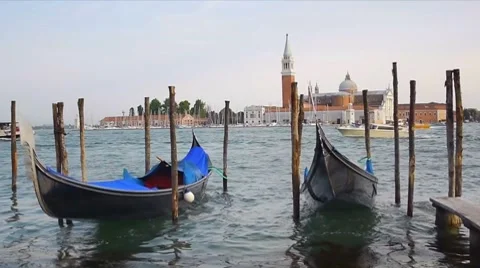 Gondolas in Venice Vídeo Stock 7729062
