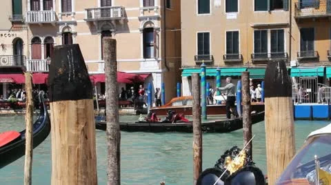 Gondolas at Venice Stock Footage 12703830
