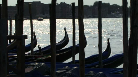 Gondolas in Venice Video stock 33009531