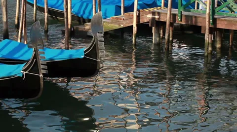 Gondolas in Venice Stock Footage 39351405