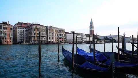 Gondolas in Venice Video stock 88091939