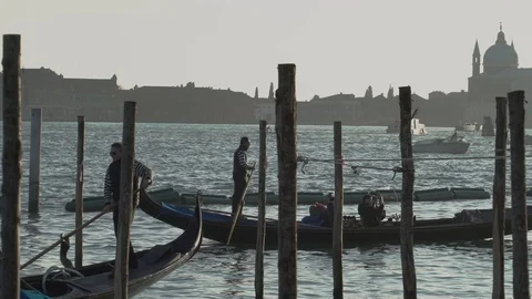 Gondolas in Venice Stock Footage 103518794