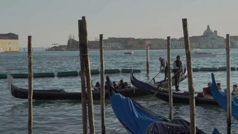 Gondolas in Venice Stock Footage 103520924