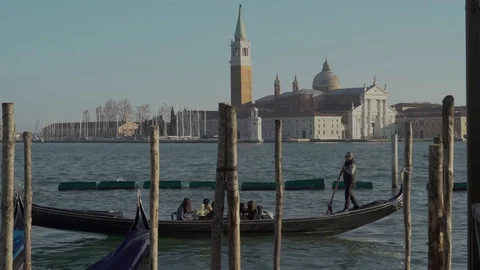 Gondolas in Venice Stock Footage 103522592