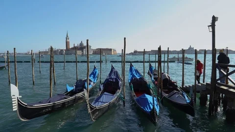 Gondolas in Venice Stock Footage 103523100