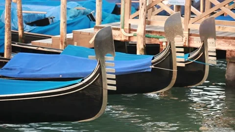 Gondolas in Venice Stock Footage 130894341