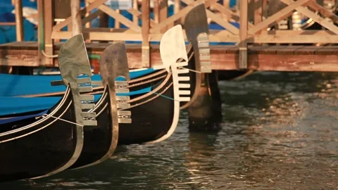 Gondolas in Venice Stock Footage 130894560