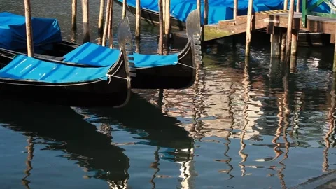 Gondolas in Venice Stock Footage 130894590