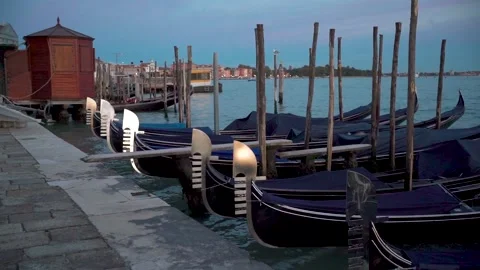 Gondolas in Venice Video stock 166801907