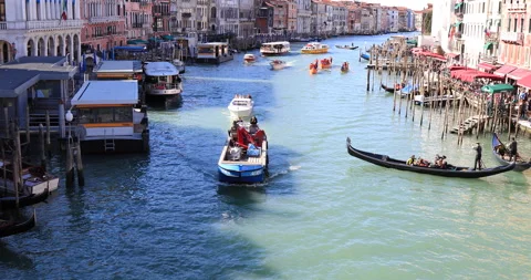 Gondolas in Venice Stock Footage