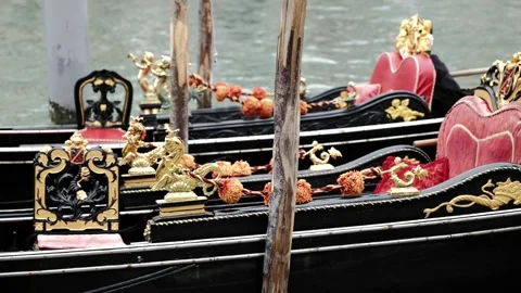 Gondolas in Venice Stock Footage 234559583