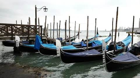 Gondolas in Venice Stock Footage 234562073