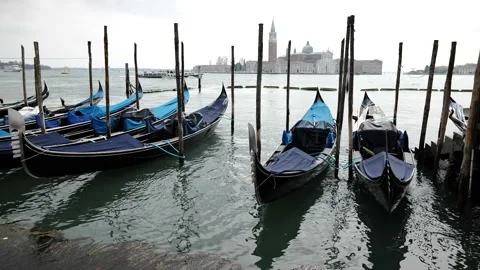 Gondolas in Venice Video stock 234562418