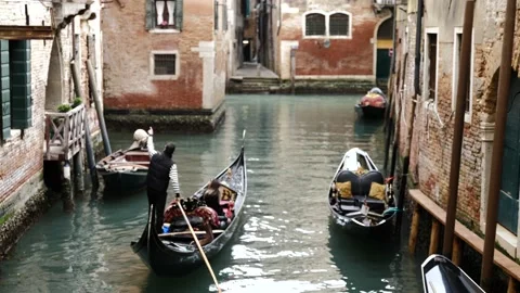 Gondolas in Venice Stock Footage 234568386