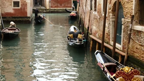 Gondolas in Venice Stock Footage 234568812