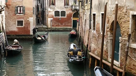 Gondolas in Venice Stock Footage 234569143