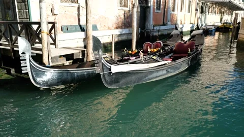 Gondolas in Venice Stock Footage 235856465
